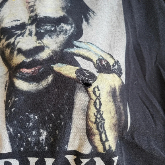 Marilyn Manson Rare Distressed Destroyed Grunge Tour Tee Shirt Gothic - Picture 11 of 13
